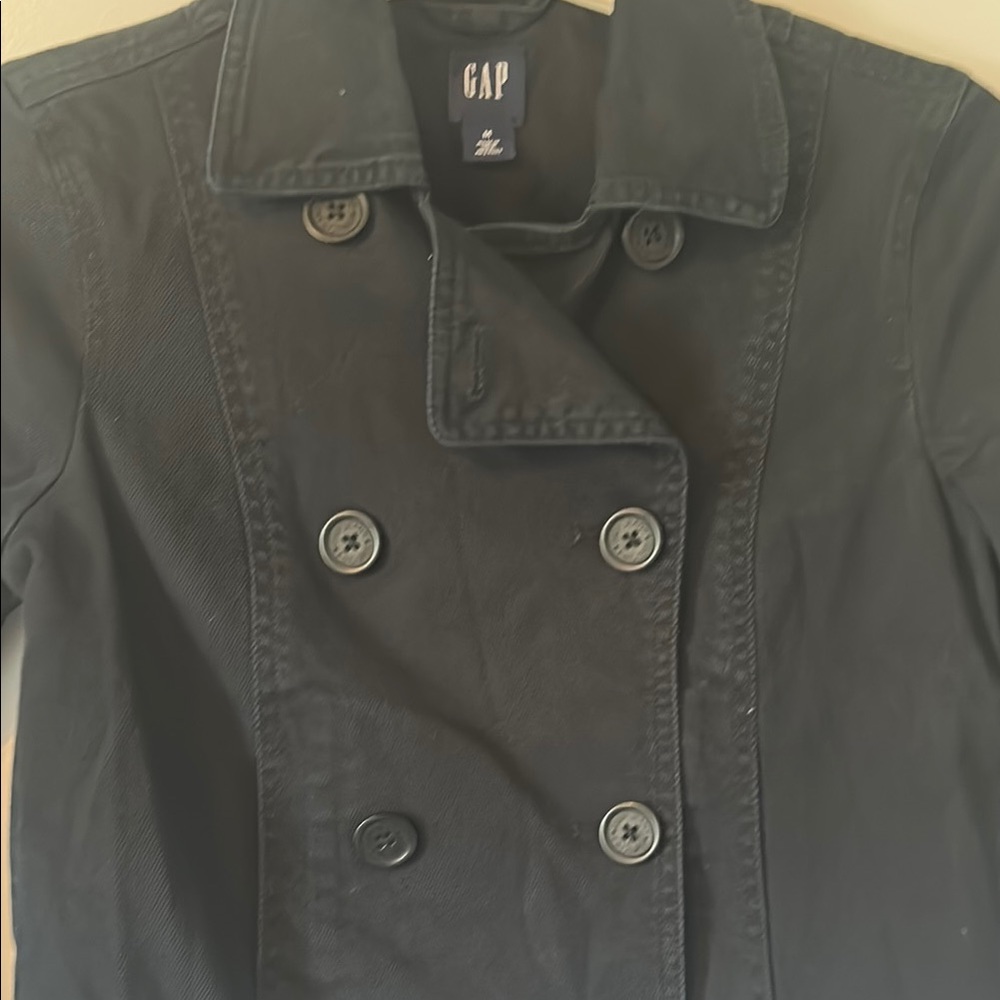 GAP Women's Classic Black Pea Coat - Picture 2 of 3